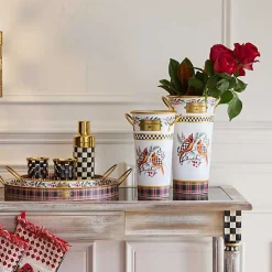 Holiday Cardinal Metal Flower Buckets, Set of 3