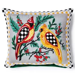 Holiday Cardinals 14 x 16 Beaded Pillow
