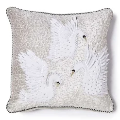Holiday Swan Throw Pillow