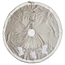 Holiday Swans Velvet Tree Skirt