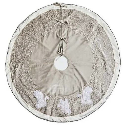Holiday Swans Velvet Tree Skirt