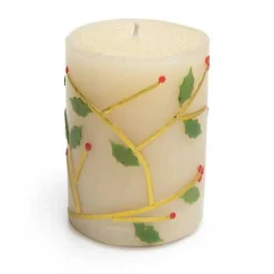Holly 4 Pillar Candle