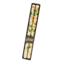 Holly Dinner Candles, Set of 2