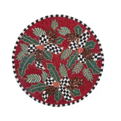 Holly Holiday Beaded Placemat