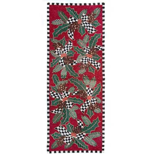 Holly Holiday Beaded Runner