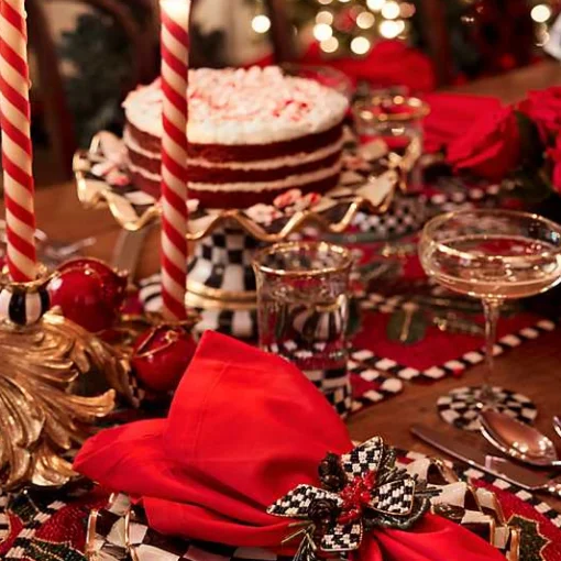 Holly Holiday Beaded Runner