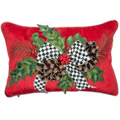 Holly Holiday Lumbar Pillow