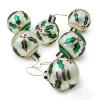 Holly Leaf Glass Ball Ornaments, Set of 6