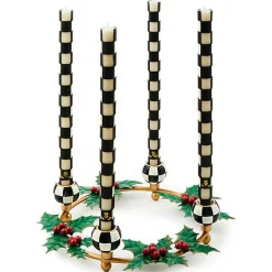 Holly Leaf Metal Ring Candle Holder