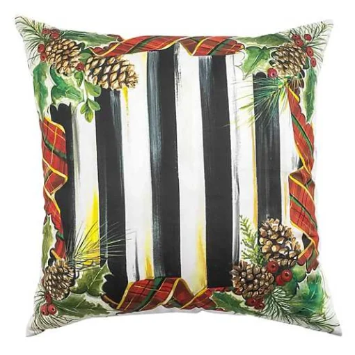Holly Stripe Throw Pillow