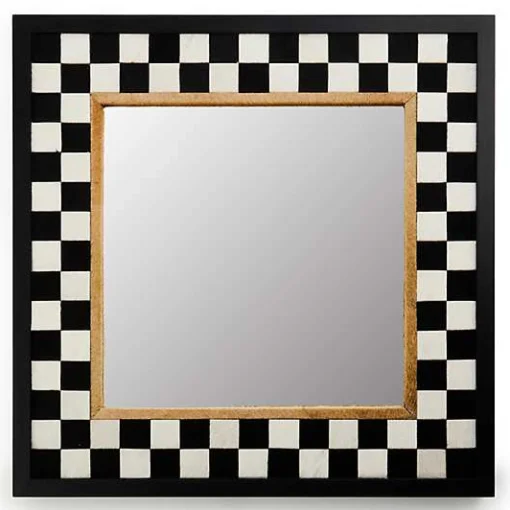 Hopscotch Check Square Wall Mirror