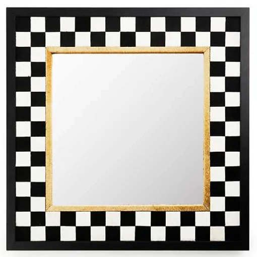 Hopscotch Check Square Wall Mirror