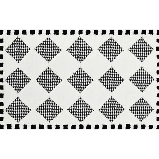 Houndstooth Check Diamond 2'3 x 3'9 Rug