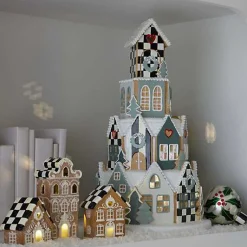 Illuminated Farmhouse Gingerbread Village