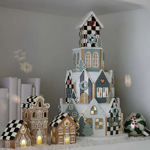 Illuminated Farmhouse Gingerbread Village
