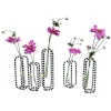 Interlocking Black  White Bud Vases, Set of 5