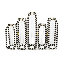 Interlocking Black  White Bud Vases, Set of 5