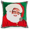 Joyful Black Santa Throw Pillow