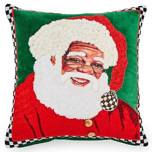 Joyful Black Santa Throw Pillow