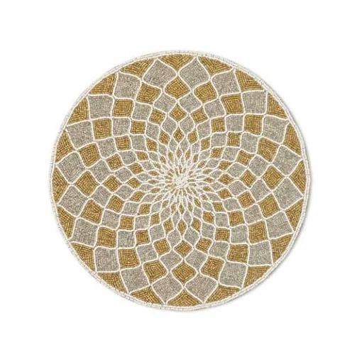 Kaleidoscope Gold  Silver Beaded Placemat