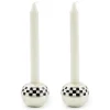 Large Sphere Check Candle Holders, Set of 2