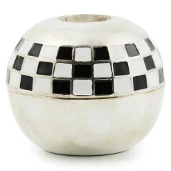 Large Sphere Check Candle Holders, Set of 2