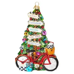 Mackenzie Childs Bicycle Glass Ornament