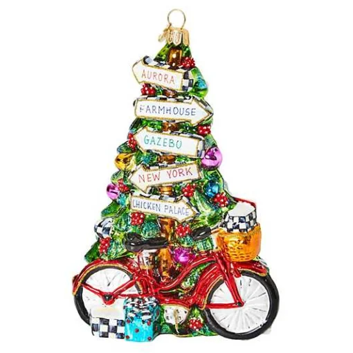 Mackenzie Childs Bicycle Glass Ornament