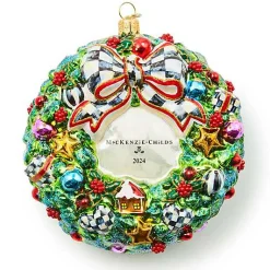 2024 MacKenzie-Childs Wreath Glass Ornament