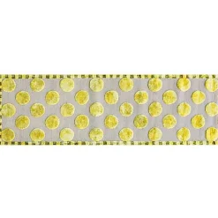 Macro Dot Chartreuse Rug - 2'6 x 8'