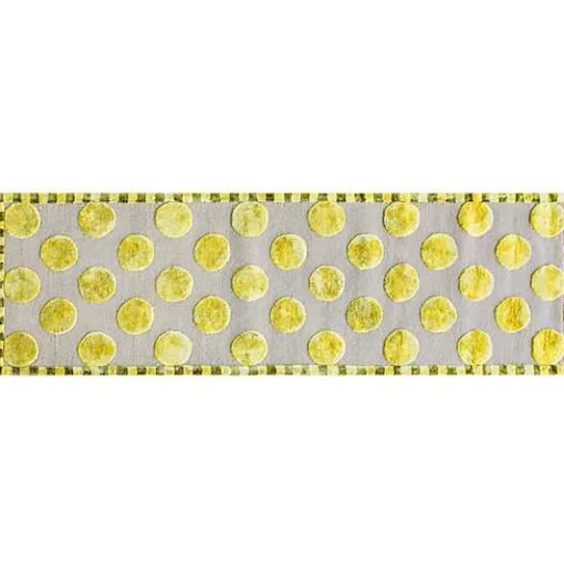 Macro Dot Chartreuse Rug - 2'6 x 8'