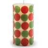 Macrodot 6 Red  Green Pillar Candle