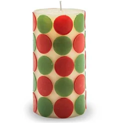 Macrodot 6 Red  Green Pillar Candle