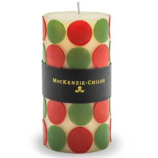 Macrodot 6 Red  Green Pillar Candle