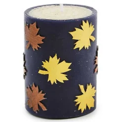 Maple Leaf Navy 4 Pillar Candle