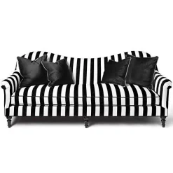 Marquee Black Stripe Chenille Sofa