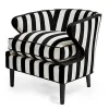 Marquee Black Stripe Chenille Accent Chair