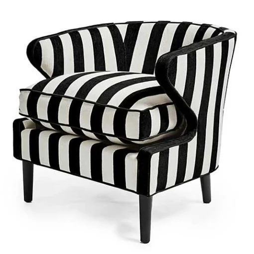 Marquee Black Stripe Chenille Accent Chair