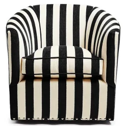 Marquee Black Stripe Chenille Swivel Chair