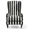 Marquee Black Stripe Chenille Wing Chair