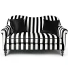 Marquee Black Stripe Chenille Loveseat