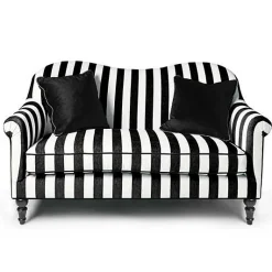 Marquee Black Stripe Chenille Loveseat