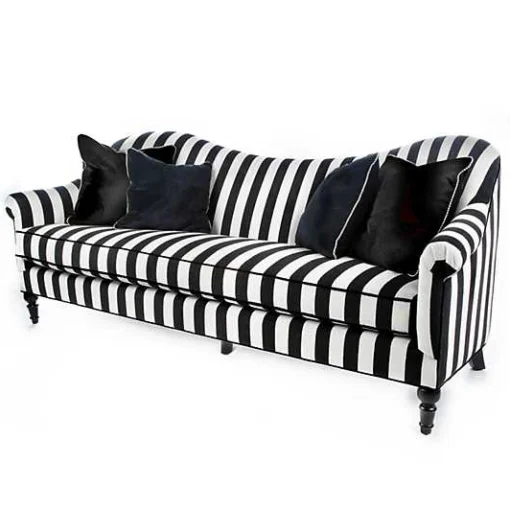 Marquee Black Stripe Chenille Sofa