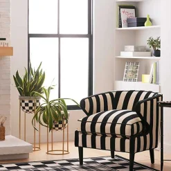 Marquee Black Stripe Chenille Accent Chair