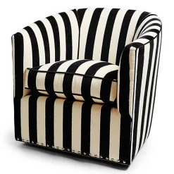 Marquee Black Stripe Chenille Swivel Chair