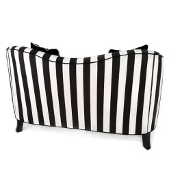 Marquee Black Stripe Chenille Loveseat