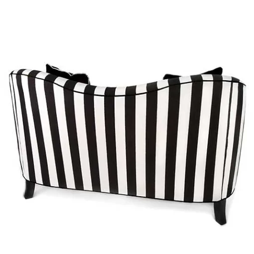 Marquee Black Stripe Chenille Loveseat