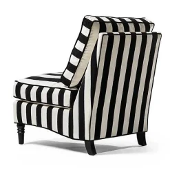 Marquee Black Stripe Chenille Armless Chair