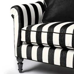 Marquee Black Stripe Chenille Sofa