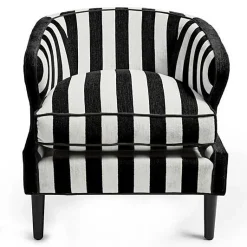 Marquee Black Stripe Chenille Accent Chair